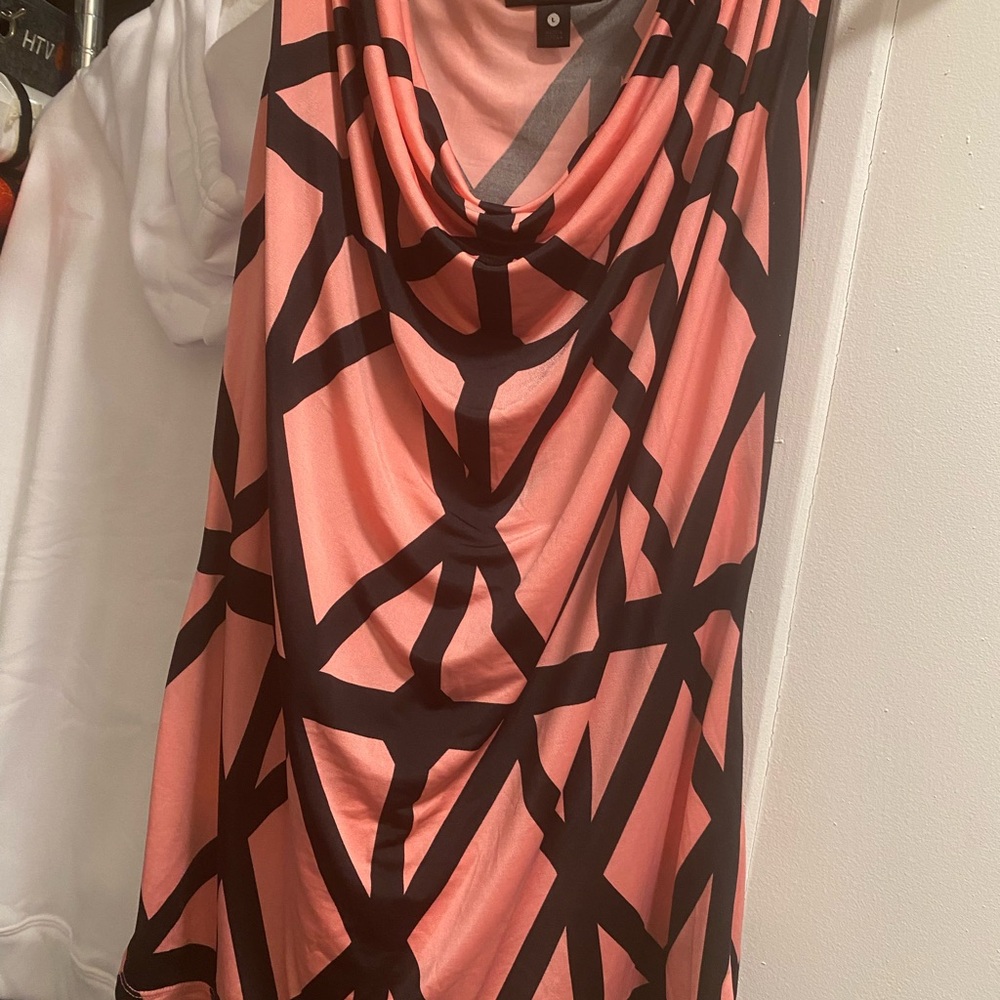 Worthington Pink and Black Geometric Top